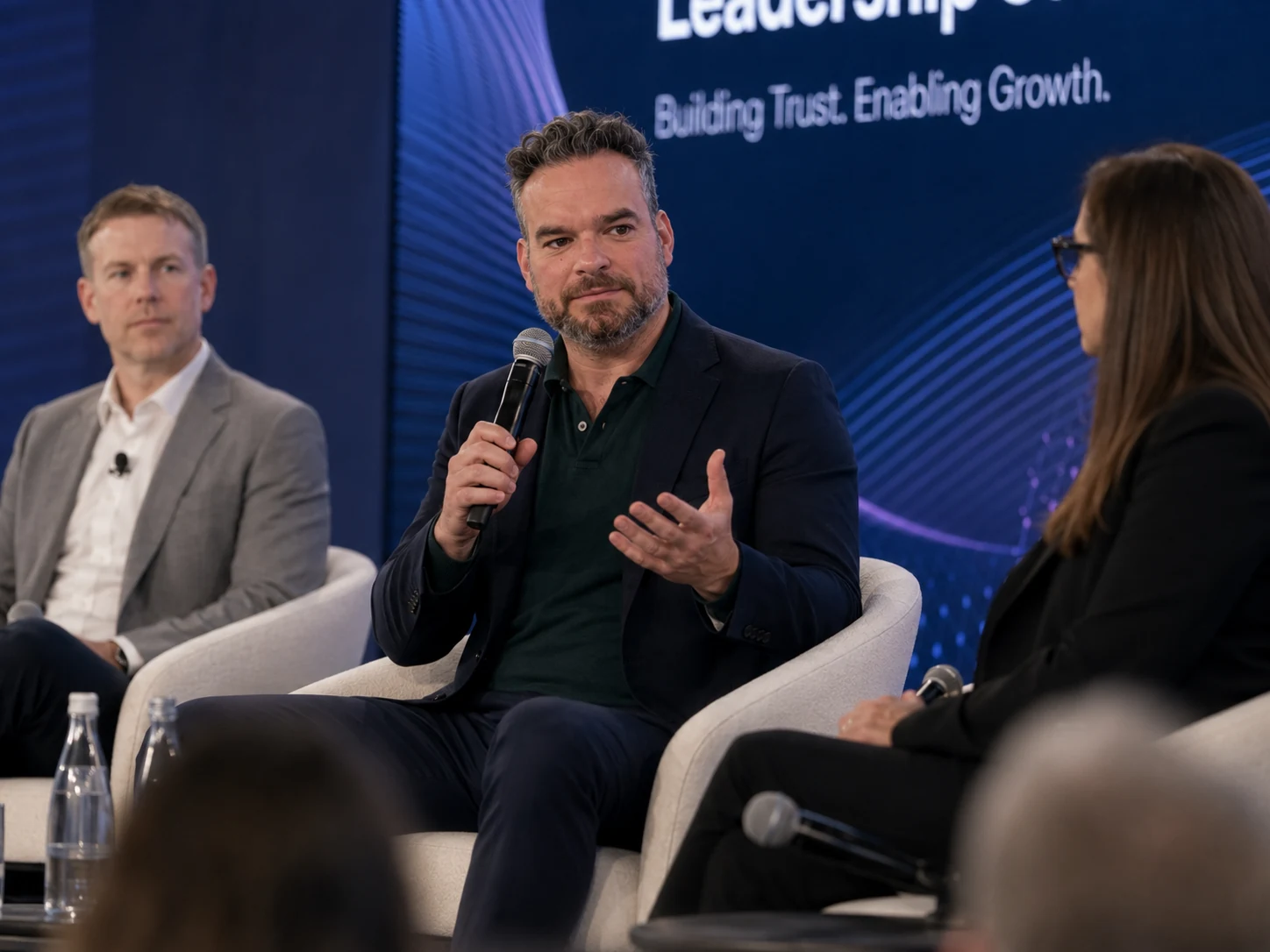 Micheal Sheehy speaking during an executive conference panel